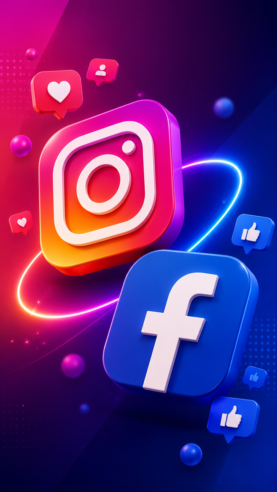 Social media marketing on phone screen